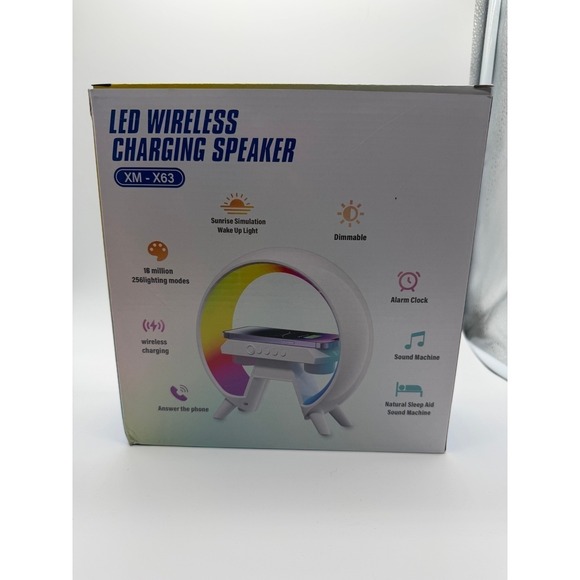 LED Wireless Charging Speaker 15 W White 0107 - Picture 2 of 5